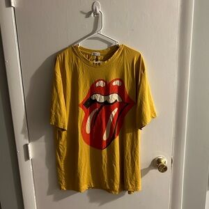 Ardene Mustard Rolling Stones Graphic  Band Tee